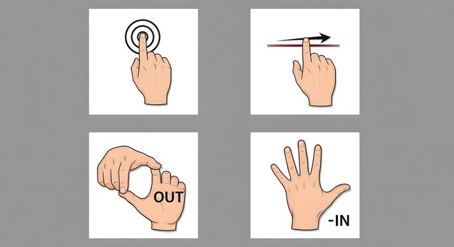 Hand Gesture Signs Demonstrating Communication and Sign Language.