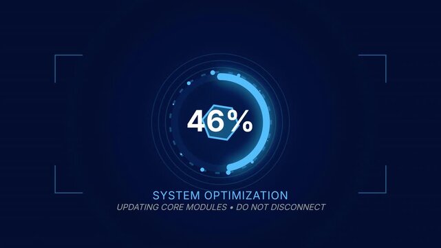 Futuristic HUD System Initializing Progress Bar Animation. 4K Video