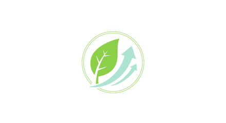Obraz premium Green leaf eco friendly symbol logo.