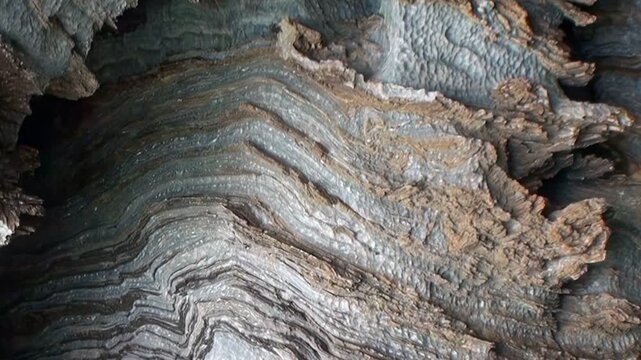 Witness breathtaking, intricate swirling patterns within Patagonia's Marble Caves. This natural marvel reveals stunning blue-grey and brown mineral deposits, showcasing Earth's geological artistry.
