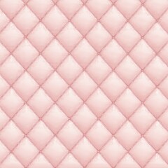 Fototapeta premium Soft pink quilted texture background with diamond pattern. Smooth surface creates elegant, luxurious, and feminine design for decor, fashion, or interiors. Perfect backdrop.