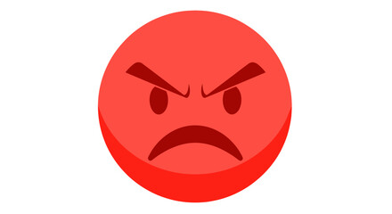 Fototapeta premium Angry Red Face Emoji Icon, Expressing Frustration and Rage