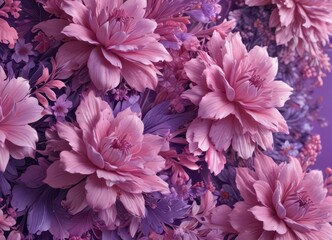 Obraz premium Abstract floral patterns with shades of pink and purple hues , color, artwork