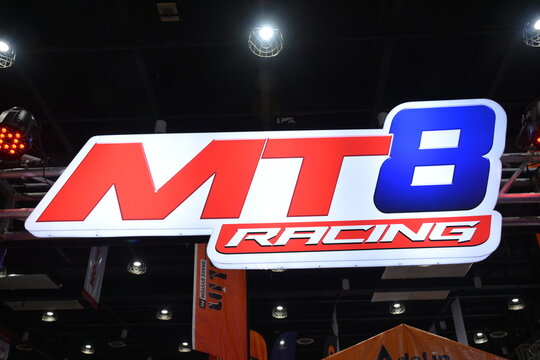 Mt8 racing booth sign booth at the 20th Inside Racing Bike Fest in Pasay, Philippines