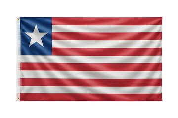 Obraz premium Liberia's vibrant national flag waving proudly, symbolizing independence and unity with its bold red, white, and blue colors
