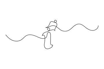 Obraz premium Information symbol simple line drawing for digital interface notification