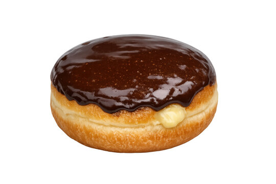Boston cream donut with chocolate glaze filling