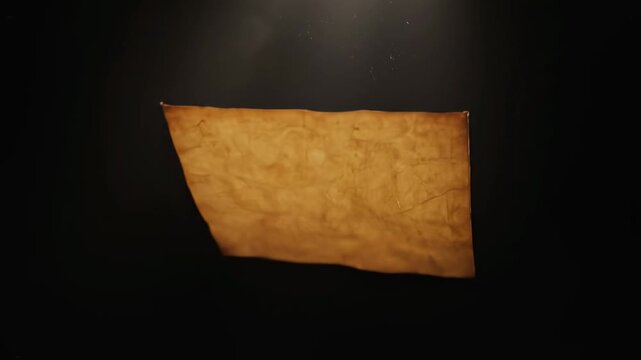 A textured, aged parchment paper with uneven edges, isolated against a dark, moody background.