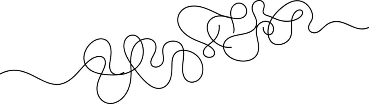 Black line with wavy curls shape.