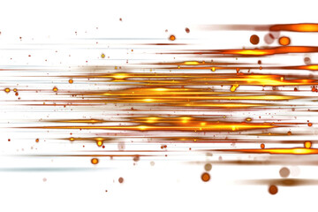 Horizontal gold light beams streaking across dark background with sparks and blurred bokeh