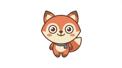 Fototapeta premium Cute cartoon red panda character.