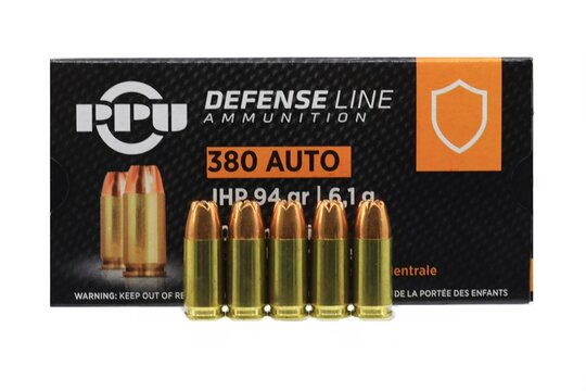 Box of 380 ACP Ammo for firearms, Prvi Partizan is a Serbian manufacturer of ammunition for civilian and military.