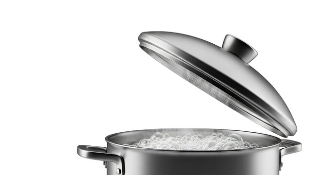 Pot of Bubbling Water Under a Lid