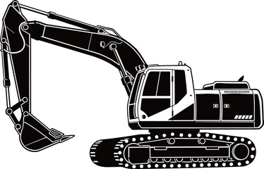 Black excavator © Vector Kings