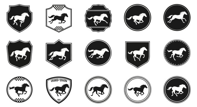 Black and white horse logos.