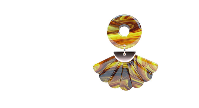 Art Deco Fan Earring with Tortoiseshell Pattern