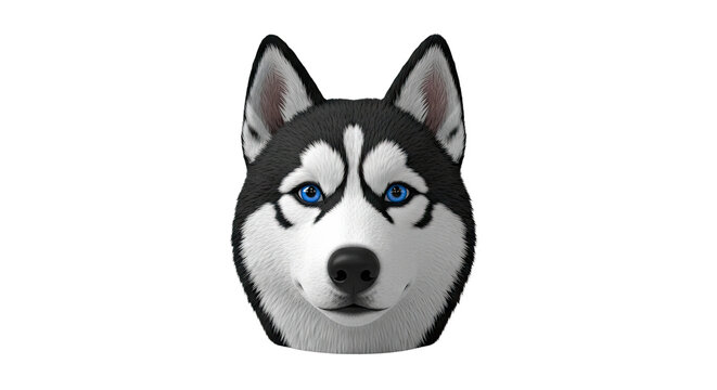 Close-up Portrait of a Siberian Husky with Blue Eyes