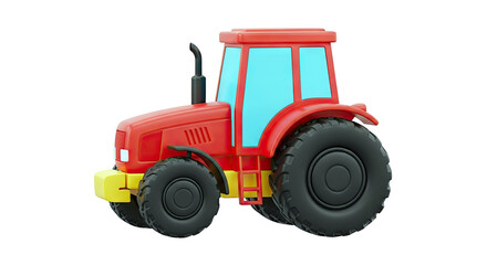 Obraz premium Cartoon Red Tractor