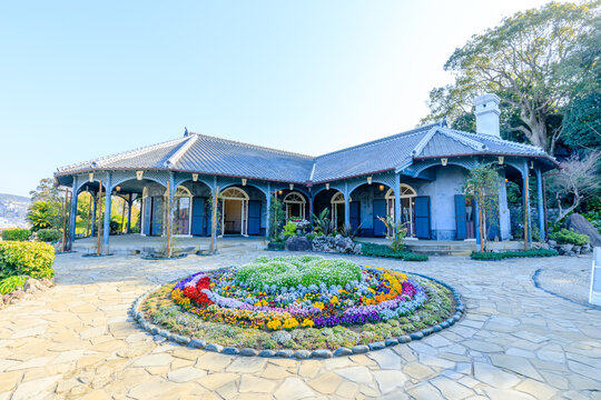初春のグラバー園　長崎県長崎市　Glover Garden in early spring. Nagasaki Pref, Nagasaki City.