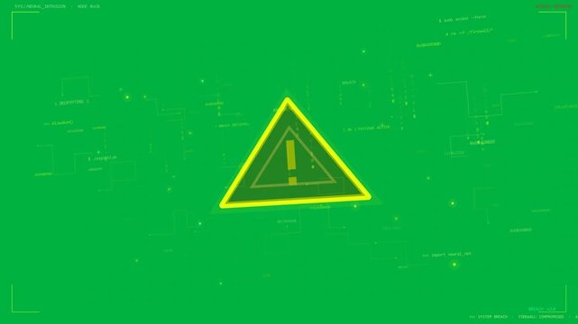 Alert triangle popping on HUD map, pulsing dots moving, tags flowing, monitoring on transparent bg