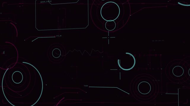 Startup pulse starting HUD on transparent bg, cyan arcs rotating, rings pulsing for scanning