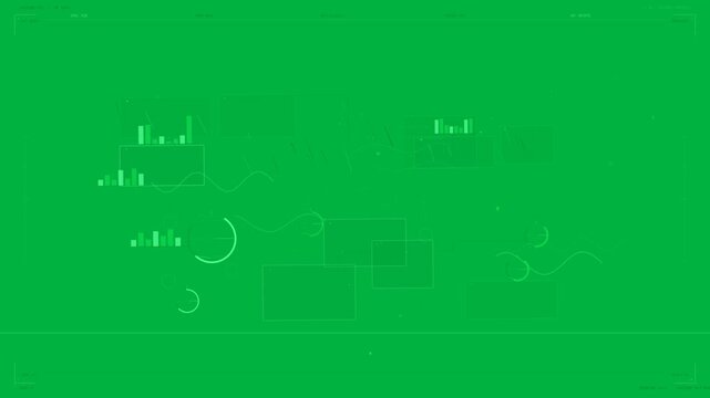 HUD reacting to scan line sweeping, waveforms rising to highlight waveform on transparent canvas