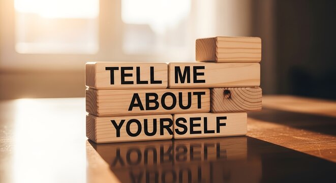 Tell Me About Yourself - Wooden Blocks, Interview Concept