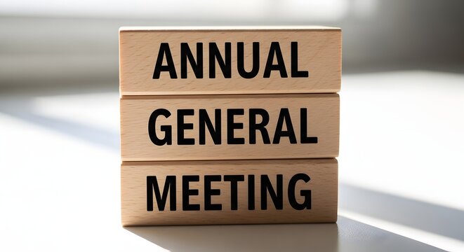 Annual General Meeting Concept - Wooden Blocks with Text