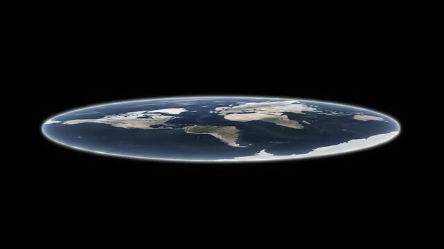 Profile View of Floating Flat Earth Disk in Dark Space