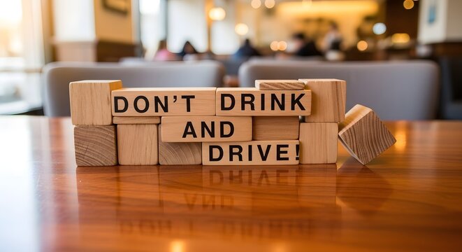 Don't Drink and Drive! Message on Wooden Blocks