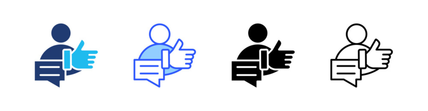 Assertive Communication Multiple Style Icon Set Collection Pack Web Banner Vector 