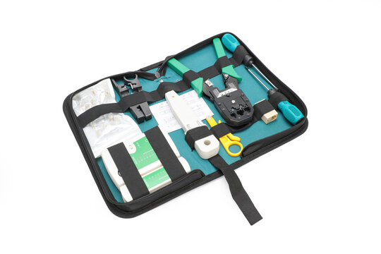 Network Crimping Tool on White Background