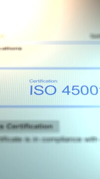 Camera Slides By A Business Certification of ISO 45001 - Vertical