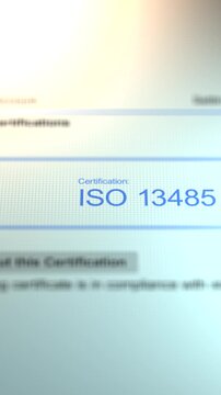 Camera Slides By A Business Certification of ISO 13485 - Vertical.