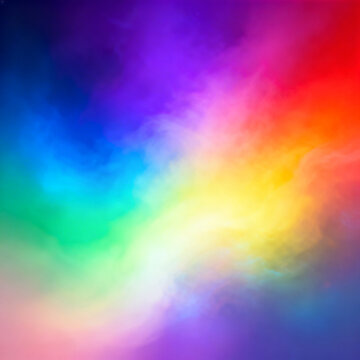 Vibrant Spiral Galaxy with Rainbow Purple, Blue, and Orange Nebula Clouds in Deep Space
