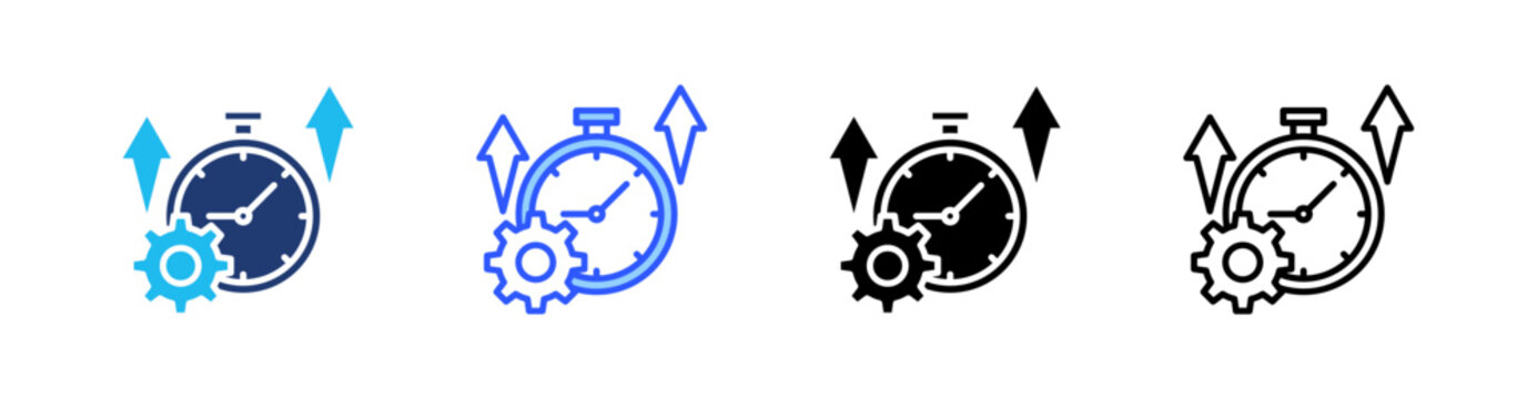 Productivity Multiple Style Icon Set Collection Pack Web Banner Vector 