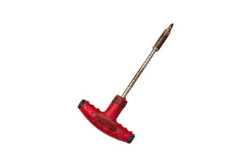 Fototapeta premium An old screwdriver is separated from the transparent background.