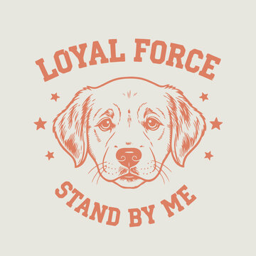 Loyal dog head illustration graphic design.