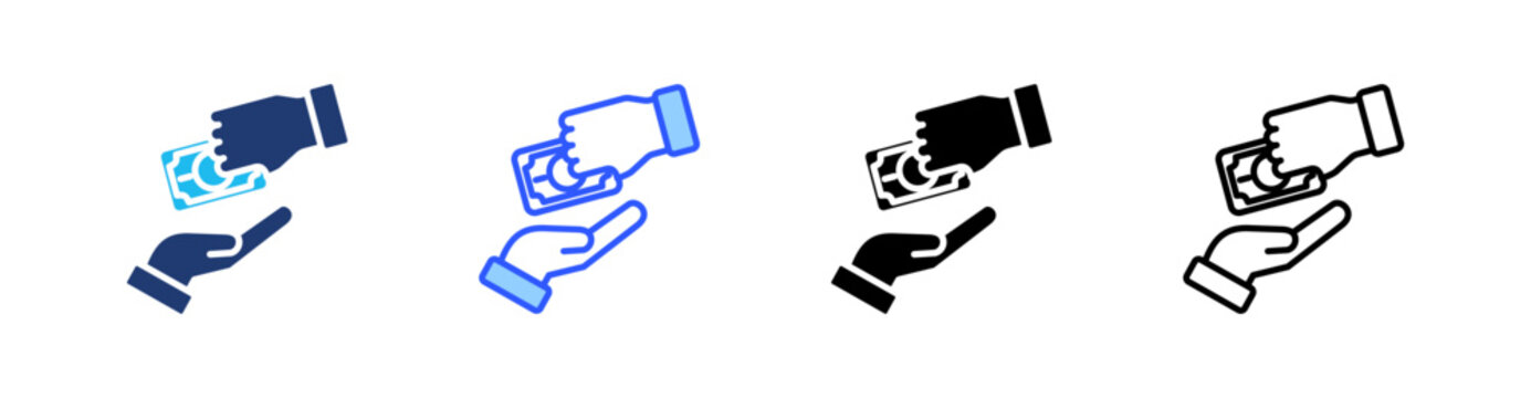 Subsidies Multiple Style Icon Set Collection Pack Web Banner Vector 