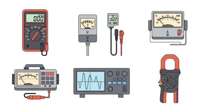 Multimeters and electrical testing equipment tools.