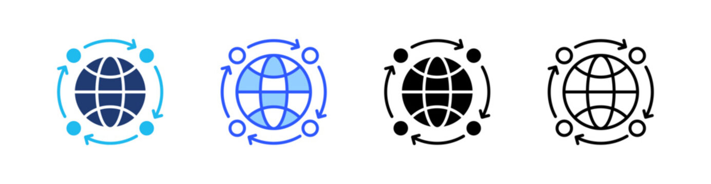 Bayesian Network Multiple Style Icon Set Collection Pack Web Banner Vector 