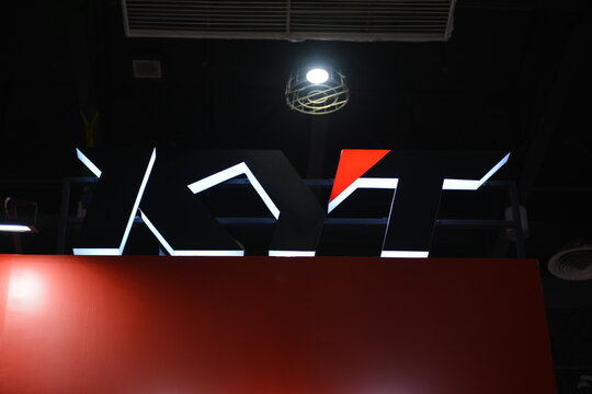 Kyt booth sign at the 20th Inside Racing Bike Fest in Pasay, Philippines