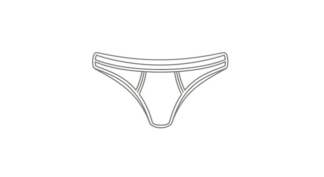 Minimalist Line Art Illustration of Men's Undergarment Providing Comfort and Support for Active