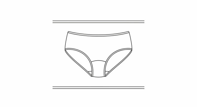 Minimalist line art illustration of women's essential cotton briefs for everyday comfort and style