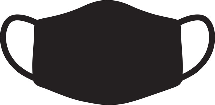 Black silhouette icon of a face mask