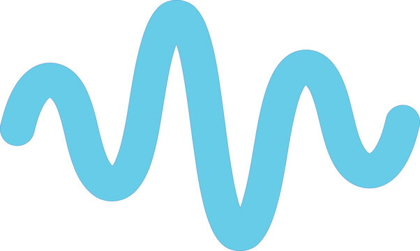 Dynamic blue wavy line representing sound wave, frequency, or abstract digital pulse