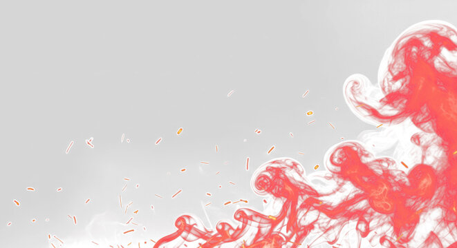 Vibrant red smoke plumes and glowing embers drifting across a dark frame for high intensity sports advertising layouts.