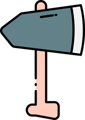 Fototapeta premium A cartoon-style illustration of a mailbox post with a gray mailbox attached.