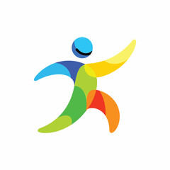 Obraz premium Colorful abstract human figure logo 1.