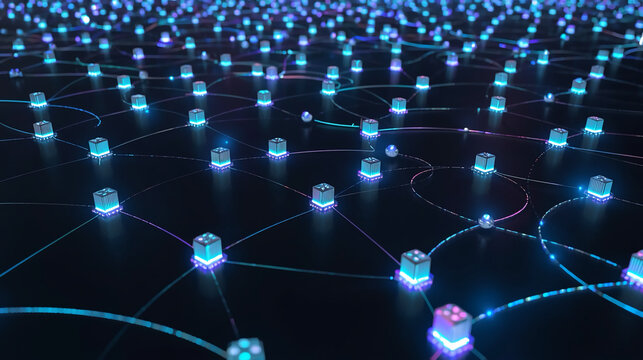 Neon mesh data grid, Network routing pulse, digital network, network topology, node connection, data routing, cloud computing, server hubs, futuristic internet, glowing mesh, blue neon tech 